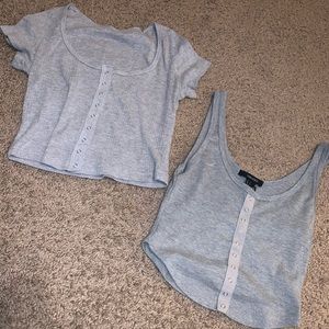 gray crop tops| 2 for the price of one